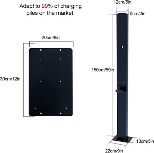 Outdoor EV Charging Stand, Wall Connector Charger Pedestal Base, Electric Vehicle Charging Stations, EV Charger Stand Holder Compatible with Mobile Connector(White)
