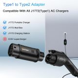 EV Charger Connector Type 1 to Type 2 Adapter 32A SAE j1772 to IEC62196 EV Charging Adapter