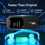 Level 1&Level 2 EV Charger with Five adapters, 16A, 100-240V, 25FT, Portable Electric Vehicle Charger, Fast EV Home Charging Station