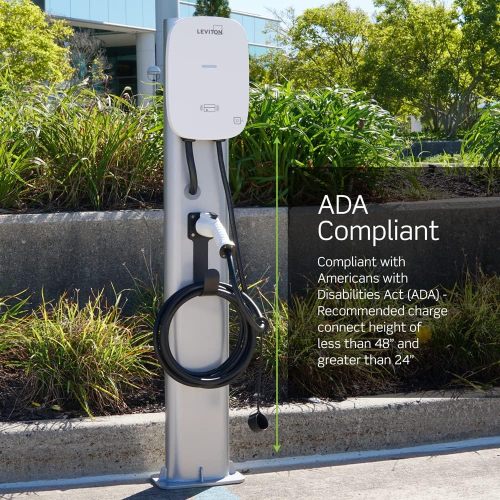 Leviton EPED2 Dual Mount Electric Vehicle Charging Station Pedestal, Front/Back