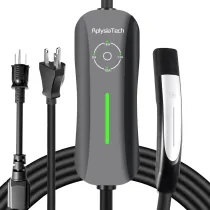 Level 1+2 Tesla EV Charger,16 Amp 120V /240V,Adjustable Plug-in Electric Vehicle Charging Station with 21FT Cable NEMA 6-20 Plug NEMA 5-15 Adapter, Compatible with All Tesla Models X/Y/3/S