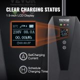 VEVOR Level 2 Portable EV Charger, 32 Amp 240V, Electric Vehicle Charger with 28 ft Charging Cable NEMA 14-50P Plug, 16/20/24/32A Adjustable Current Plug-in Home EV Charging Station for SAE J1772 EVs