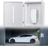 Charger Station Box Compatible with Tesla Gen 3 - Durable Outdoor Charging Mount Station - Weatherproof and Theftproof Home Accessory(101-W) White