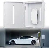 Charger Station Box Compatible with Tesla Gen 3 - Durable Outdoor Charging Mount Station - Weatherproof and Theftproof Home Accessory(101-W) White