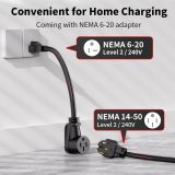Unitek Level 2 EV Charger Electric Vehicle Charging Station 25FT Charging Cord Portable EV Charger 40A 110V-240V for J1772 Evs NEMA 4-15 NEMA 6-20 Plug Current Adjustable Reservation Charging UL