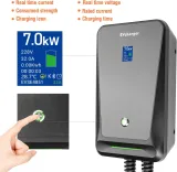 Level 2 EV Charger, 32A 240V 7.68KW,Outdoor/Indoor, Electric Vehicle Charging Stations with NEMA 14-50 Plug and 20ft Cable