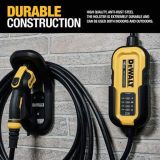 DEWALT Wall Mount Bracket for Electric Vehicle (EV) Charger, for Charging Handle and Control Box, Integrated Cable Organizer, Compatible 16 and 32 Amp Portable EV Chargers