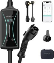 Portable Level 2 EV Charger 40 Amp/240V/9.6kW Electric Vehicle Charging Station with NEMA 5-15 and NEMA 14-50 Outlet, Indoor/Outdoor (40A)