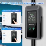 Level 2 EV Charger, 40 Amp, Portable Charger for Home and SAE-J1772, 25ft Cable, 240V, Charging Stations with LED Display, NEMA14-50 Plug Adapter, Current Adjustable. (Tesla Need Adapter)