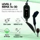 AEFA TOTALEV Adjustable NEMA 14-30 EV Level 2 Charger- 25FT Length EV Charging Cable, 240V, Up to 24 Amps, 5.8 kWh, Portable Delayed Charging LED Display, for All J1772 EV