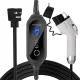 Level 1-2 EV Charger (16 Amp 110-240V 25ft Cable), Portable Electric Vehicle Charger with NEMA 6-20 Plug NEMA 5-15 Adapter,Plug-in Home EV Charging Station for SAE J1772 Evs