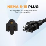 BESENERGY 15A EV Charger, Level 1+2 J1772 EVSE 20ft Home 110V-240V IP65 Portable Charge Station Compatible with All EV Cars.(Black)