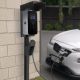 VIVO Outdoor EV Charging Stand, Weather Protection Hood, Pedestal for Charging Station, Floor Mounted, All Weather, Electric Vehicle Pile, Stainless Steel, Black, STAND-EV01C