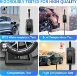 Level 2 EV Charger, 40 Amp, Portable Charger for Home and SAE-J1772, 25ft Cable, 240V, Charging Stations with LED Display, NEMA14-50 Plug Adapter, Current Adjustable. (Tesla Need Adapter)