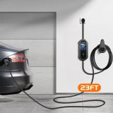 32Amp Level 2 Tesla Electric Vehicle Charger,110-250V Electric Car Charger, NACS EV Charger NEMA 14-50 Plug,18.5ft Extension Cord,EV Charger for Tesla Models 3/Y/S/