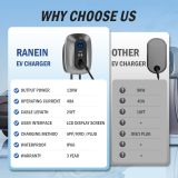 Level 2 EV Charger 48 A (WiFi), 25ft Cable, NEMA 14-50 EV Charger Level 2, ID Card Bluetooth Electric Car Charger, 240V Outdoor/Indoor Home Electric Vehicle Charging Stations, IP66 Water Proof