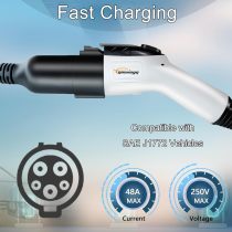 Extension Cable Compatible with All SAE J1772 EV Chargers, 26ft Max 250V 48A EV Charging Cable Extension for Home and Outdoor Electric Car Charging