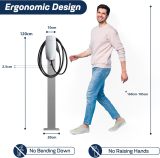 EV Charger Pedestal Tesla Charger Pedestal for EV Charger Tesla Pedestal for Wall Connector Tesla Charger Stand EV Pedestal for Tesla Gen 3, Tesla Mobile Connector, J1772 Charger, Silver White