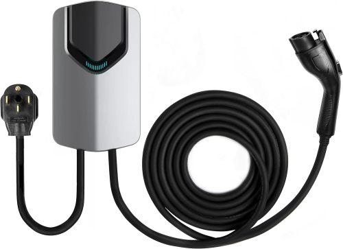 Electric Vehicle (EV) Charger, Outdoor Charging Station, Home Electric Vehicle Charging Station, with Level 2, Wi-Fi and Bluetooth Enabled EVSE, 25-Foot Cable,Hardwired