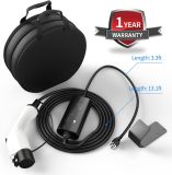Portable EV Charger, NEMA 5-15 110v-120v Level 1 EV Charger,Adjustable Amp 6A/10A/13A/16A with 16.4Ft Cable, Home Electric Car Charger Stations for J1772 EVs, Tesla Need Adapter