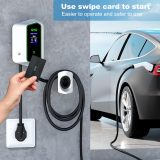 QPQ Level 2 EV Charger 40 Amp 240V EV Charger for Home Level 2, EV Car Charger with NEMA 14-50 Plug 25FT Cable, Swipe Card or Smart App Wall Electric Vehicle Charging Stations for J1772 Indoor/Outdoor