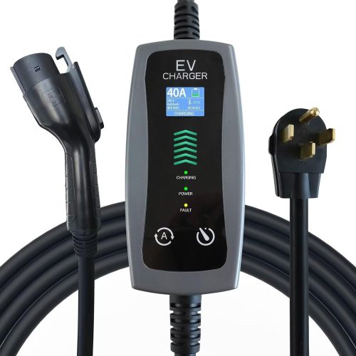 EP Level 2 Portable EV Charger, 16 to 40 Amp, 240 Volt, 25ft Cable, Upgraded Portable EV Charging Cable Faster Charging Station, Electric Vehicle Charger Compatible with All EV Cars NEMA 14-50P