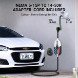 Tera Portable Electric Vehicle Charger: 7.6KW Type 2 EV Charger with 32 Amps 240V Adjustable Current 7m Charging Cable with Holder CEE 3-Phase Plug