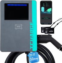 Level 2 EV Charger 50 Amp Home Hardwire, UL Listed & FCC & Energy Star Certified J1772 EV Car Charger, RFID & APP Control 240V 208V Electric Vehicle Charging Station Outdoor with 25ft Cable