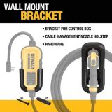 DEWALT Wall Mount Bracket for Electric Vehicle (EV) Charger, for Charging Handle and Control Box, Integrated Cable Organizer, Compatible 16 and 32 Amp Portable EV Chargers