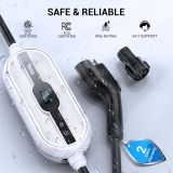 Tera Portable Electric Vehicle Charger: 7.6KW Type 2 EV Charger with 32 Amps 240V Adjustable Current 7m Charging Cable with Holder CEE 3-Phase Plug