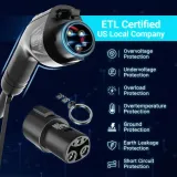 Tera Electric Vehicle Charger for Tesla: J1772 EVs ETL Certified Level 2 48 40 Amp 240 Volt Tesla Home EVSE with Manual Setting Amps Schedule on Unit NEMA 14-50 25 FT Cable Pink
