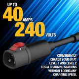 Tesla to SAE J1772 Charging Adapter, 40 Amp 240-Volt, Portable EV Charger for Tesla Charging Stations, Compatible w/All SAE J1772 Electric Vehicles, Easy to Connect, No Tools Required