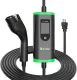 EV Charger Level 1+2, Mobile SAE J1772 Electric Vehicle Charging Station with NEMA 6-20 Plug and 5-15 Adapter 25 FT Cable, Portable 110V/240V 16A Adjustable Car Charger Equipment for All EVs