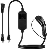 MAX GREEN Portable Level 1/2 EV Charger, 16 Amp 110-240V, 25FT Cable with NEMA 6-20 Plug & NEMA 5-15 Adapter for J1772 BEV/PHEV Home Electric Vehicle Charging Stations