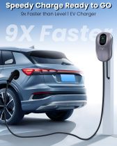 Level 2 EV Charger 48 Amp: 50a Level 2 Wall Connector for Home - 25ft Cable Outdoor Indoor EV Charger Level 2 - with5GWiFi Enabled Electric Car Charger 240V Electric Vehicle Charging Stations