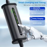 QPQ Level 2 EV Charger 32A 240V NEMA 14-50P, Portable Electric Vehicle Charging Stations with Adjustable Current/Timing Delay, 21FT Level 2 Charger with EV Charger Box Holders for J1772 Evs