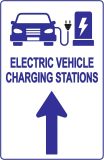 Electric Vehicle Charging Station Sign – Direction for EV Charging Station, Vivid Design Plus UV Protection to Last Longer, 3M Reflective(EGP) Rust-Free Aluminum at 18”x12” 0.063 