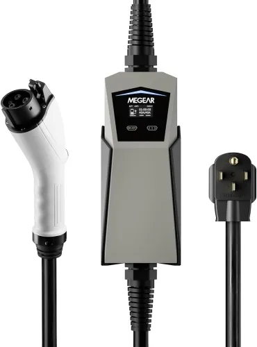 Electric Vehicle Charger with NEMA 14-50 Plug, Level 2 Portable EV Charging Station Adjustable Current 12A/16A/24A/32A/40A for SAE J1772 EVs