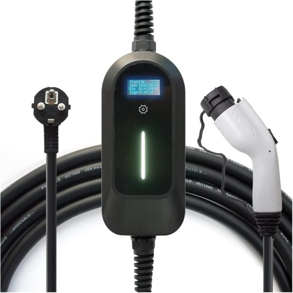 Electric Vehicle Charging Stations EV Charger 6A 3.5KW Portable Adjustable Electric Cars Home Charging 5M Cable Plug (Color : Without Screen, Size : GBT)