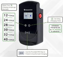 PRIMECOM 40 / 32Amp Smart Electric Vehicle EV Wall Charging Station - Level 2 EVSE- 220/240 Volt- 40/32 Amp Electric Car Charger, Plug-in 25 ft Wall-Charger (25 Feet, NEMA 14-50)