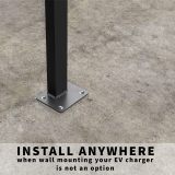 VIVO Outdoor EV Charging Stand, Weather Protection Hood, Pedestal for Charging Station, Floor Mounted, All Weather, Electric Vehicle Pile, Stainless Steel, Black, STAND-EV01C