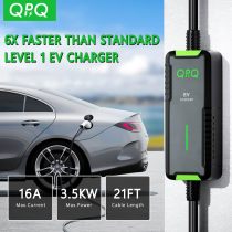 QPQ Level 1-2 EV Charger 16 Amp EV Charger with 21 FT Cable Portable Electric Car Charger, Electric Vehicle Charging Stations with Adapter for J1772 NEMA 6-20 Plug & NEMA 5-15 Level 2 Charger