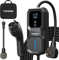 TOPDON Level 2 EV Charger, 32Amp 240V Portable Electric Vehicle Charger with 25 ft Charging Cable NEMA 14-50 Plug/NEMA 5-15 Adapter for SAE J1772 EVs, PHEVs