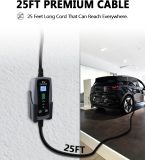 Level 2 Portable EV Charger, 16 to 40 Amp, 240 Volt, 25ft Cable, Upgraded Portable EV Charging Cable Faster Charging Station, Electric Vehicle Charger Compatible with All EV Cars NEMA 14-50P