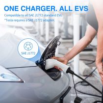 Portable EV Charger, NEMA 5-15 110v-120v Level 1 EV Charger,Adjustable Amp 6A/10A/13A/16A with 16.4Ft Cable, Home Electric Car Charger Stations for J1772 EVs, Tesla Need Adapter