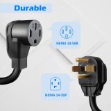 Heavy Duty Nema 14-30P to 14-50R Charger Adapter Cord Dryer with Nema 14-50 Outlet, Electric Vehicle Charging Stations Level 2, Dryer Plug Adapter with NEMA 14-50 Outlet Not for RV