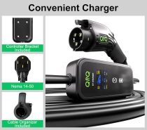 QPQ Level 1-2 EV Charger 32Amp Portable Level 1&2 EV Charger for Home Level 2 Electric Car Charger with 25FT NEMA 14-50 Plug-in Electric Vehicle Charging Stations