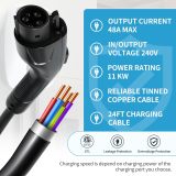 Level 2 EV Charger 240V/48A J1772 Electric Vehicle Charger NEMA 14-50 Plug Charging Station w/for Tesla Adapter w/App Control RFID Card WiFi 24Ft Cable Indoor/Outdoor Fast Charger