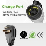 Level 2 EV Charger, 100-270V 32A Portable Electric Car Charger with 16ft Charging Cable, NEMA 14-50plug Electric Vehicle Charging Stations Works with J1772 EVs and PHEVs for Home and Outdoor