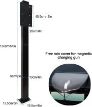 EV Charger Connector Pedestal, Freestanding Electric Car Charging Stations Stand Accessory, Electric Vehicle Charging Stations, Corrosion Resistance(130cm)